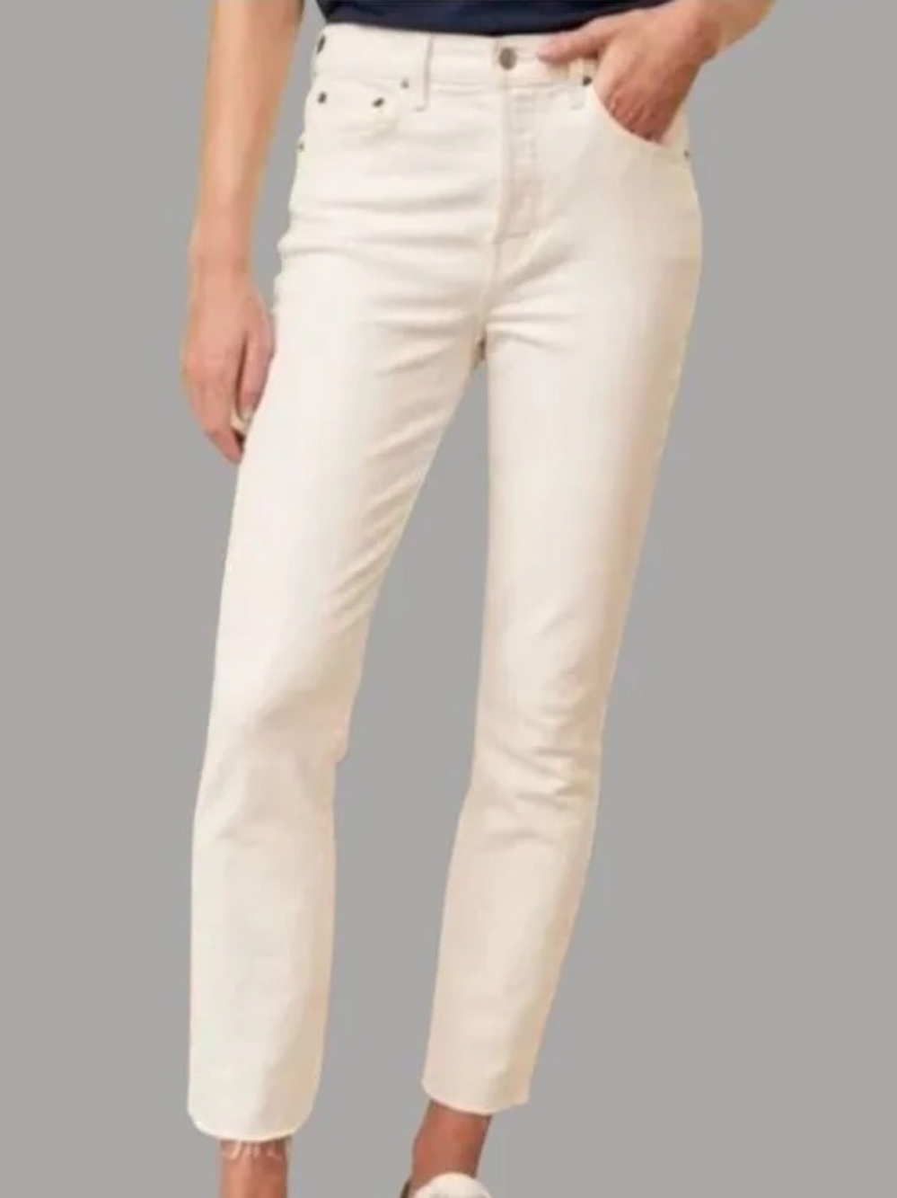 Frank & Eileen Straight Leg Jeans in Cream